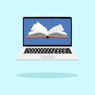 Laptop as elearning idea. Notebook computers with notebook screen Illustrazione stock