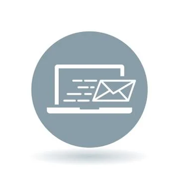 Laptop email send icon Stock Illustration