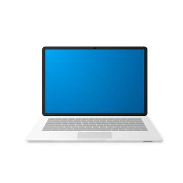 Laptop with empty blue screen. Notebook icon. Vector illustration Stock Illustration