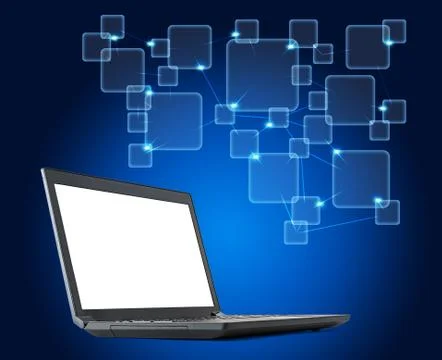 Laptop with empty screen Stock Illustration