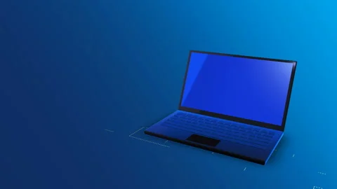 Laptop empty screen, modern tech business life, efficient work tool background Stock Footage 115173528
