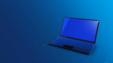 Laptop empty screen, modern tech business life, efficient work tool background Stock Footage 115178566