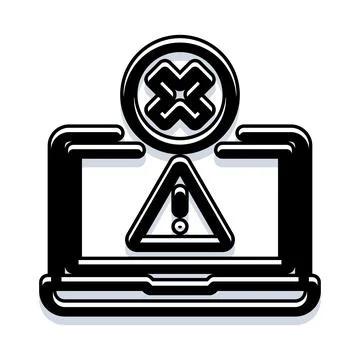 Laptop encountering system error and warning message display Stockillustratie