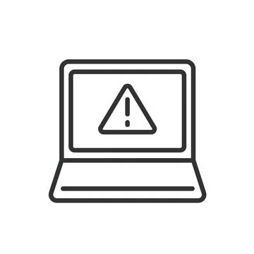 Laptop errors, icon in line design. Laptop, errors, computer, problem, screen Stock Illustration