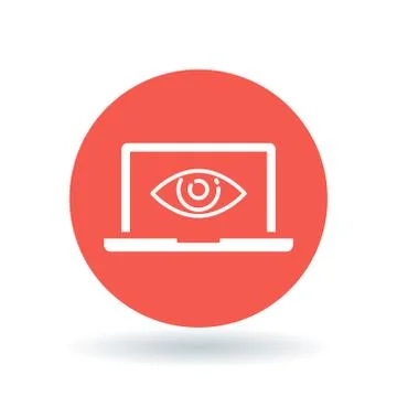 Laptop eye icon Stock Illustration
