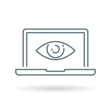 Laptop eye icon Stock Illustration