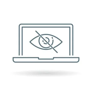 Laptop eye icon Stock Illustration