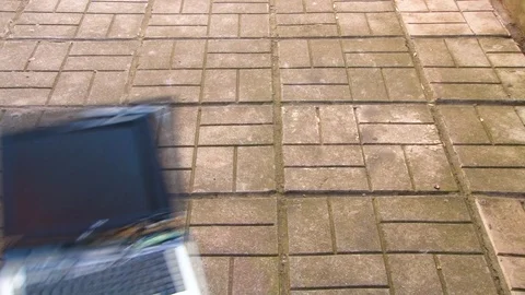 A laptop falls on the ground Video stock 111311680