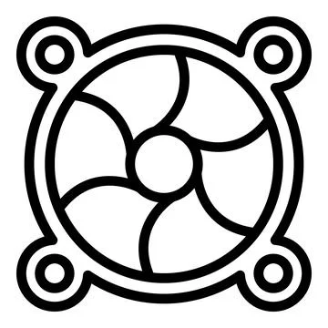 Laptop fan icon outline vector. Store computer Stock Illustration