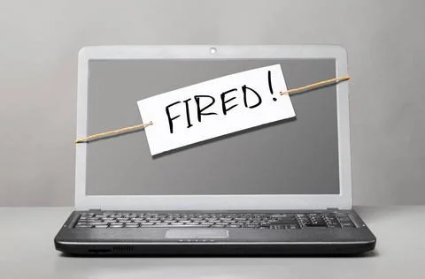 Laptop with fired note laptop with note about dismissal Copyright: xZoonar... Stock Photos