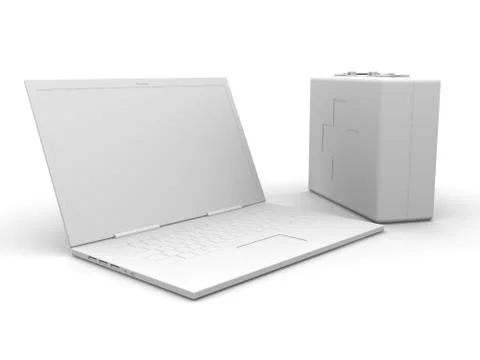 Laptop first aid. Stock Illustration