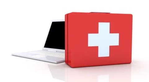 Laptop First Aid 库存插图