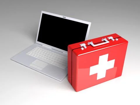 Laptop first aid. Stockillustratie