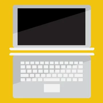 Laptop flat design - Isometric Vector Stock Illustration