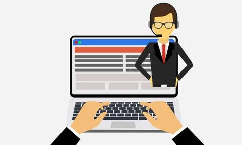 Laptop flat design security data. Stock Illustration