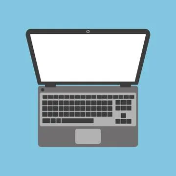 Laptop flat design style icon. Vector illustration. Stock Illustration