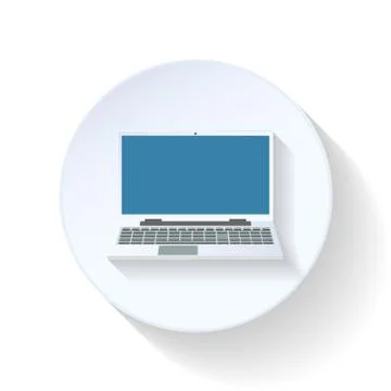 Laptop flat icon Stock Illustration