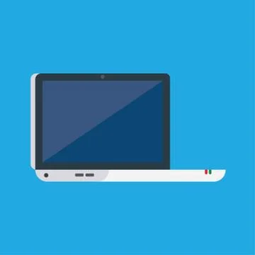 Laptop flat icon. Stock Illustration