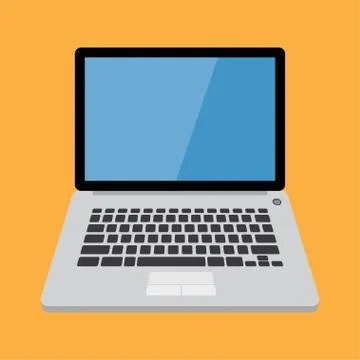 Laptop flat icon Stock Illustration