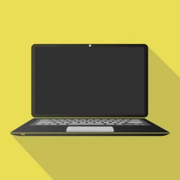 Laptop Flat Icon Vector Illustration. Eps10 Vector. Stock Illustration