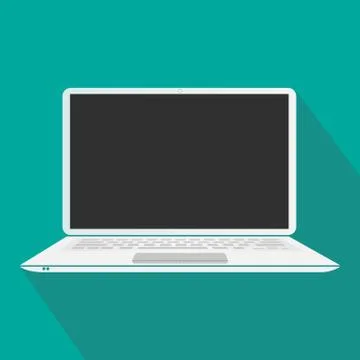 Laptop Flat Icon Vector Illustration. Eps10 Vector. Stock Illustration