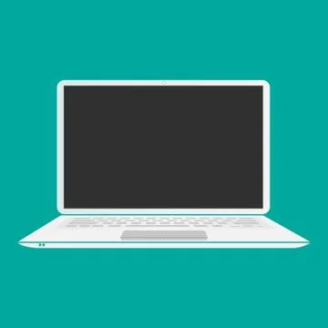 Laptop Flat Icon Vector Illustration. Eps10 Vector. Stock Illustration