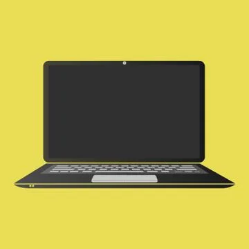 Laptop Flat Icon Vector Illustration. Eps10 Vector. Stock Illustration