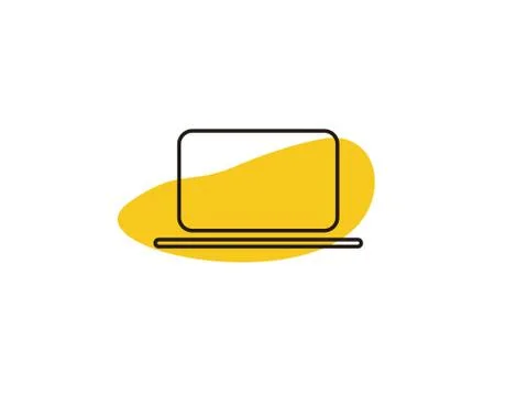 Laptop Flat Icon on white background in vector illustration Stock Illustration