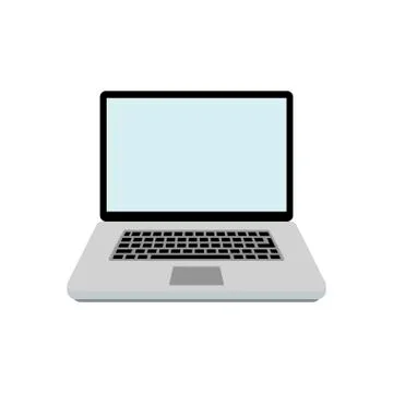 Laptop flat isolated Stock Illustration
