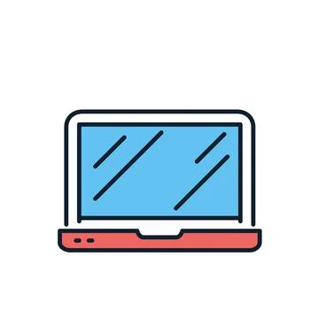 Laptop Flat related vector icon Illustrazione stock