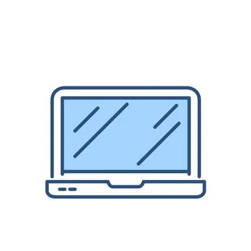 Laptop Flat related vector icon 库存插图