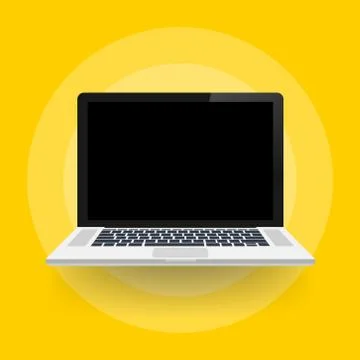 Laptop in flat style. Computer symbol. Vector illustration Illustrazione stock