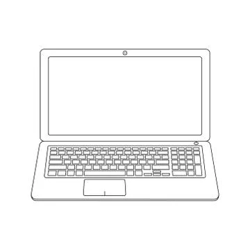 Laptop. Flat vector illustration icon. Stylish computer outline symbol isolated 스톡 일러스트