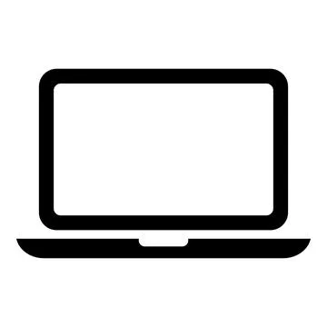 Laptop flat web icon, notebook computer technology symbol , blank display vec Stock Illustration