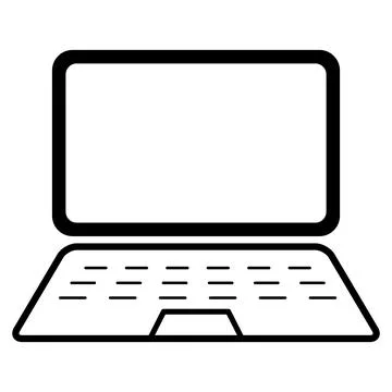 Laptop flat web icon, notebook computer technology symbol , blank display vec Stock Illustration
