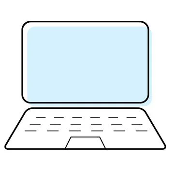 Laptop flat web icon, notebook computer technology symbol , blank display vec Stock Illustration