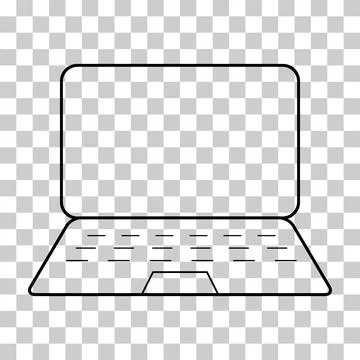 Laptop flat web icon, notebook computer technology symbol , blank display vec Illustrazione stock