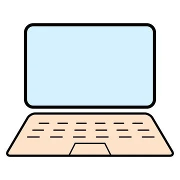 Laptop flat web icon, notebook computer technology symbol , blank display vec Stock Illustration