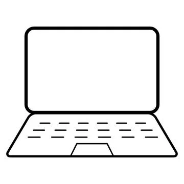 Laptop flat web icon, notebook computer technology symbol , blank display vec Illustrazione stock