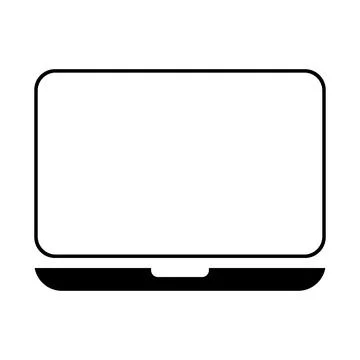 Laptop flat web icon, notebook computer technology symbol , blank display vec Stock Illustration