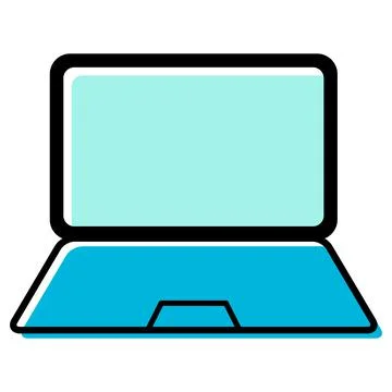 Laptop flat web icon, notebook computer technology symbol , blank display vec Illustrazione stock