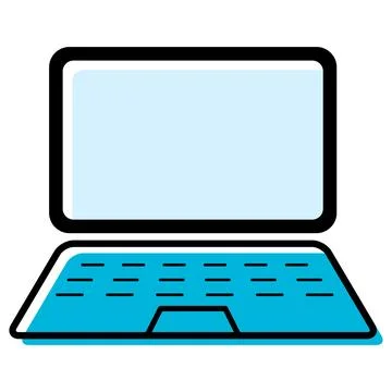 Laptop flat web icon, notebook computer technology symbol , blank display vec Stock Illustration