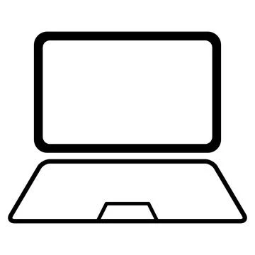 Laptop flat web icon, notebook computer technology symbol , blank display vec Stock Illustration