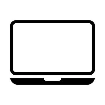 Laptop flat web icon, notebook computer technology symbol , blank display vec Stock Illustration