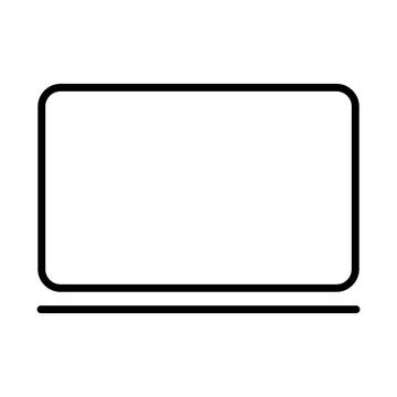 Laptop flat web icon, notebook computer technology symbol , blank display vec Stock Illustration