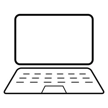 Laptop flat web icon, notebook computer technology symbol , blank display vec Stock Illustration