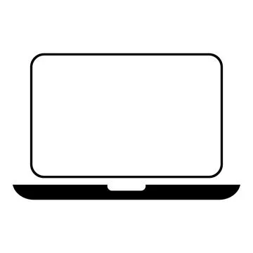 Laptop flat web icon, notebook computer technology symbol , blank display vec Illustrazione stock