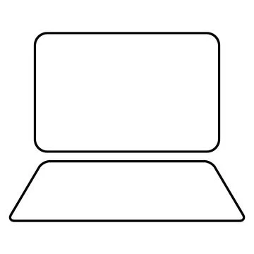 Laptop flat web icon, notebook computer technology symbol , blank display vec Stock Illustration