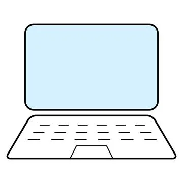 Laptop flat web icon, notebook computer technology symbol , blank display vec Stock Illustration