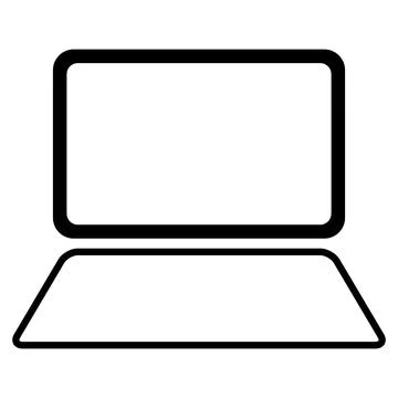 Laptop flat web icon, notebook computer technology symbol , blank display vec Stock Illustration